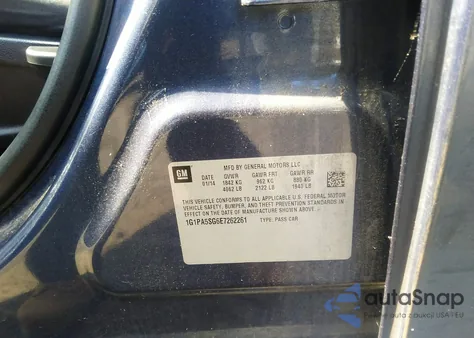 2014 Chevrolet Cruze Ls Auto из США, поврежденный, VIN 1G1PA5SG6E7262261